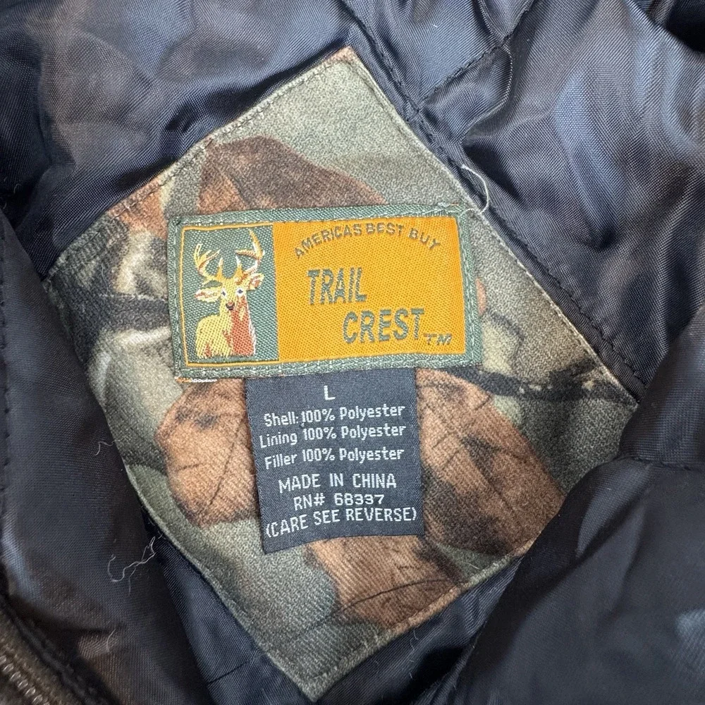 Trail Crest Kids Highland Timber Camo Jacket L Full Zip Insulated Hunting‎ Coat